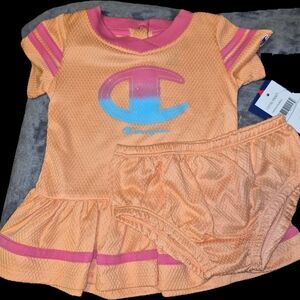 Champion Peach and Pink Baby Dress Set